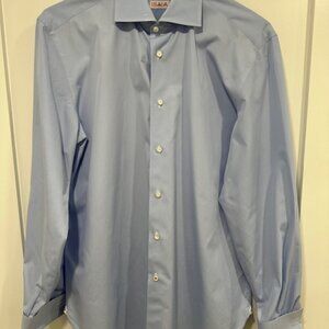 ISAIA Blue Dress Shirt French Cuffs Sz 15.75